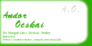 andor ocskai business card